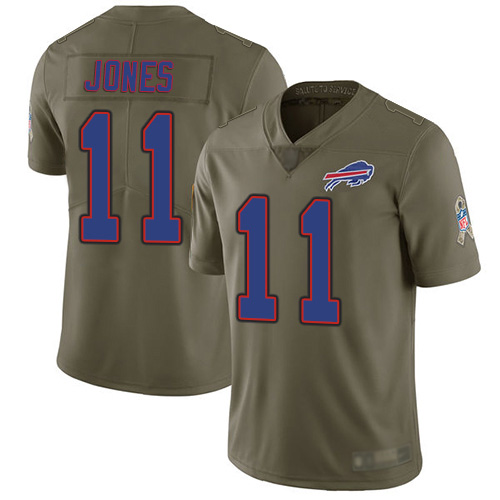Men Buffalo Bills #11 Zay Jones Limited Olive 2017 Salute to Service NFL Jersey